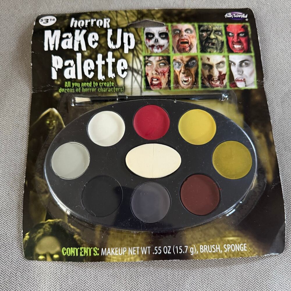 Fun World Horror Makeup Palette Halloween Costume Makeup Kit New Sealed
